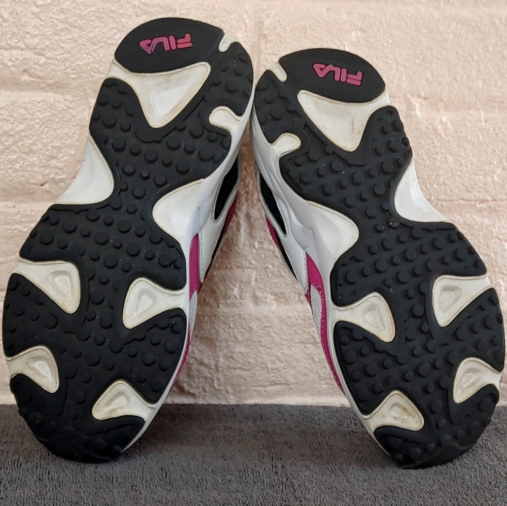 Pre-owned Fila Kid's Ray Tracer Pink/Black Running Shoe Size 6us - Picture 4 of 8